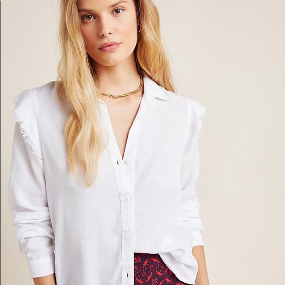 Cloth & Stone by Anthropologie ruffled buttondown
